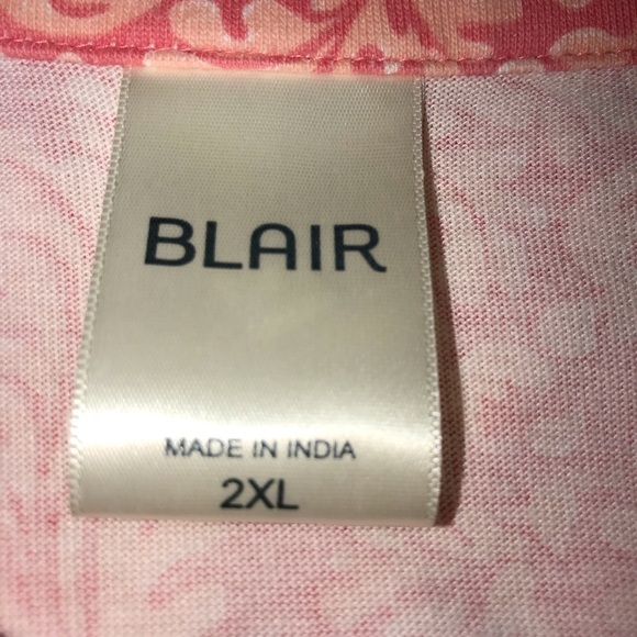 Peach Floral Print Pintucked Tunic Top, Size 2X - Picture 8 of 10